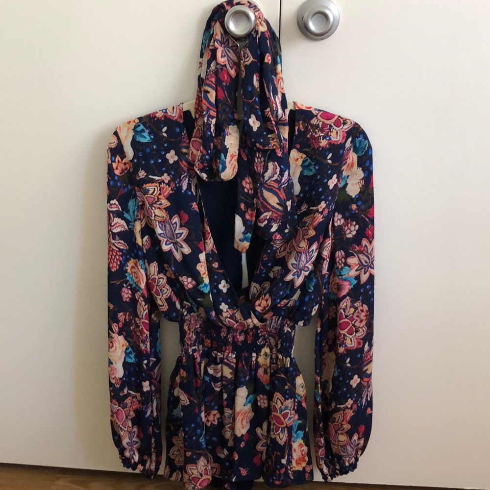 Haute hippie printed romper w/ headband